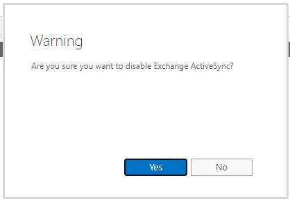 Disable Exchange ActiveSync