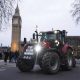 British Farmers Rally with Tractors at Parliament